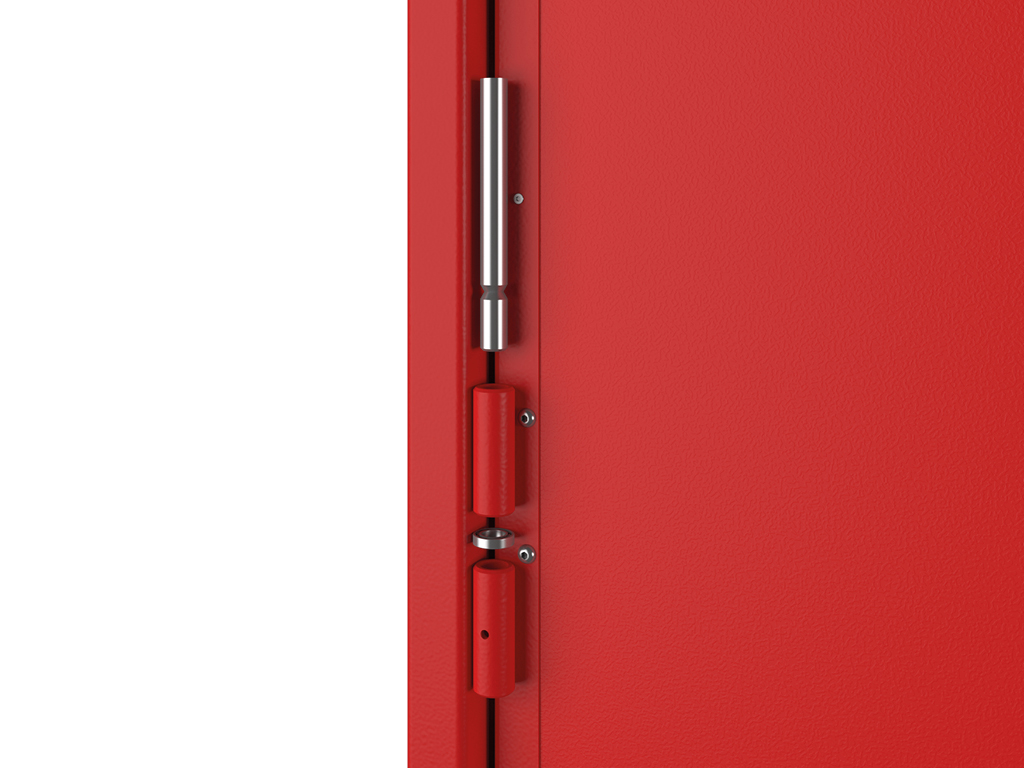 Ajratiladigan so'roq eshikni o'rnatishni osonlashtiradi, agar o'rnatish joyida devorga yopishqoq qismlar bo'lmasa, va o'rnatilgan yostig'li podshipniklar eshik panellarining silliq harakatini ta'minlaydi.